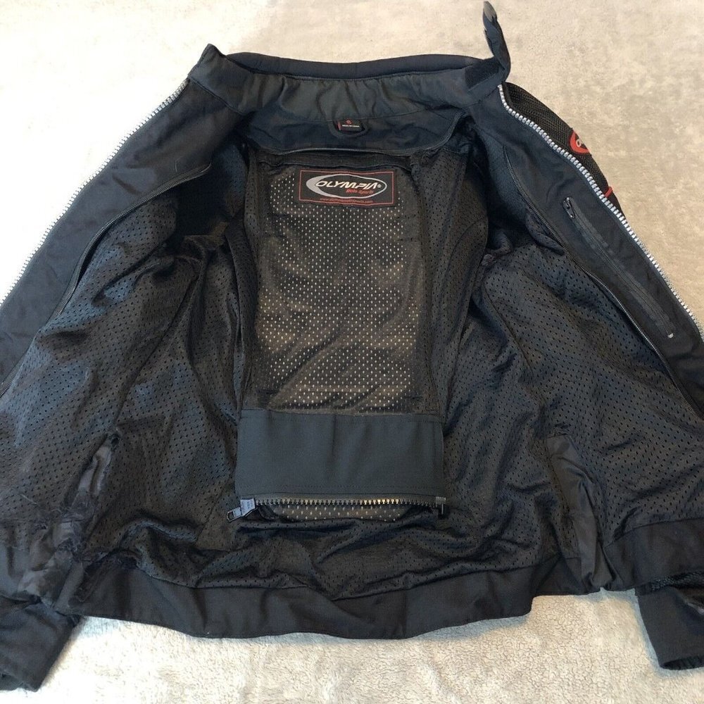 Olympia Moto Sports Womens Scotchlite Reflective Black Jacket Small — image 8 of 8